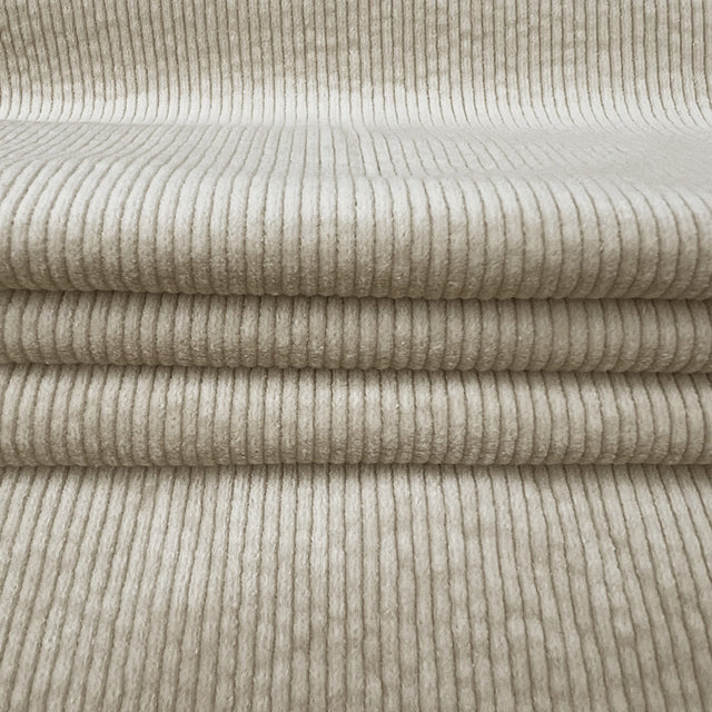 Bubble Wash Corduroy Cream 8 Wale Cotton Spandex Woven Heavyweight Trouser Fabric