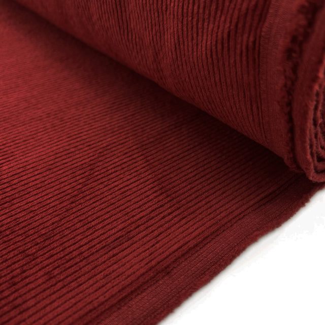 Bubble Wash Corduroy Crimson 8 Wale Cotton Spandex Woven Heavyweight Trouser Fabric Bolt