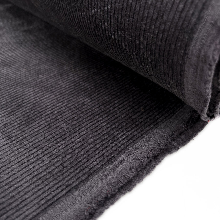 Bubble Wash Corduroy Slate 8 Wale Cotton Spandex Woven Heavyweight Trouser Fabric Bolt