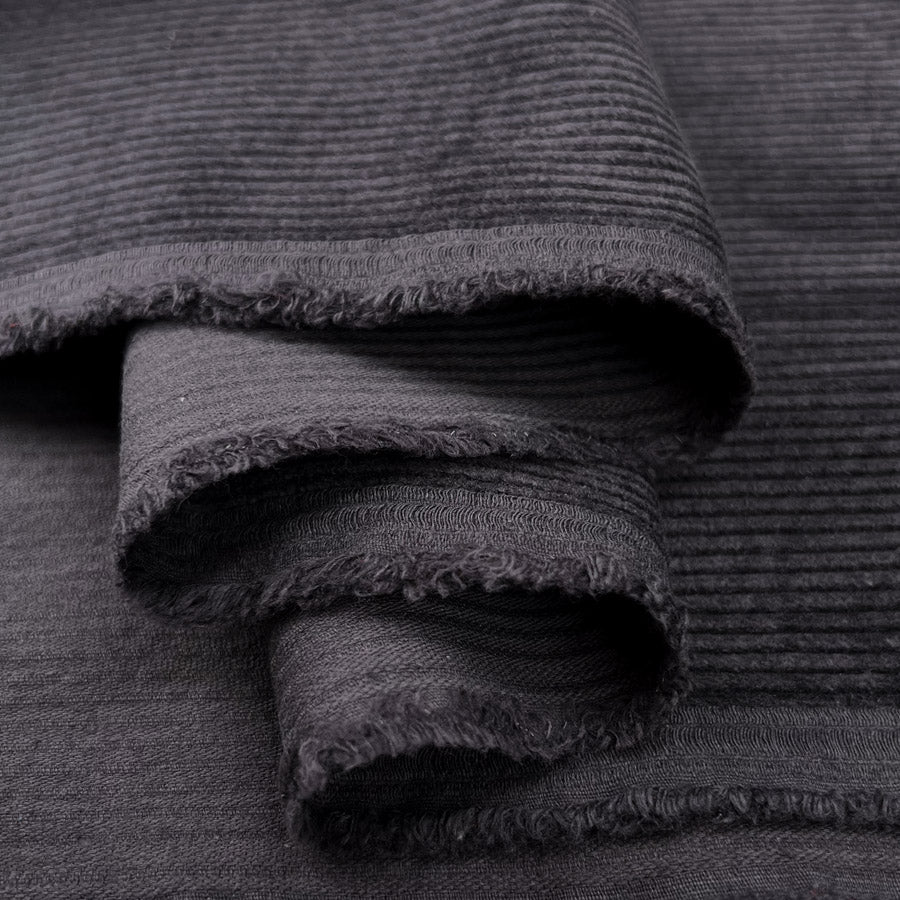 Bubble Wash Corduroy Slate 8 Wale Cotton Spandex Woven Heavyweight Trouser Fabric Fold