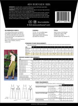 Burnside Bibs Pattern 00 20 By Sew House Seven Back Cover