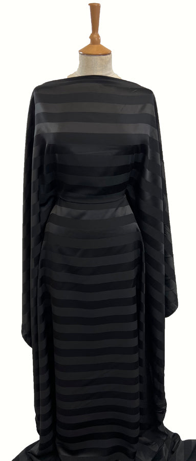 But This Is Nicer Black Stripe Chiffon Dressmaking Fabric Mannequin