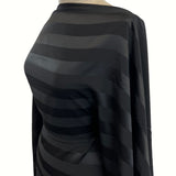 But This Is Nicer Black Stripe Chiffon Dressmaking Fabric Mannequin Side