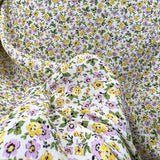 Buttercup Bliss Yellow White Floral Viscose Dressmaking Fabric