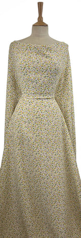 Buttercup Bliss Yellow White Floral Viscose Dressmaking Fabric Mannequin