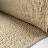 Cable Car Chunky Wool Oat Knitted Italian Lambswool Jumper Fabric Roll