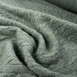 Cable Car Chunky Wool Sea Green Knitted Italian Lambswool Jumper Fabric