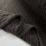 Cable Car Chunky Wool Slate Grey Italian Knittted Lambswool Jumper Fabric Fold