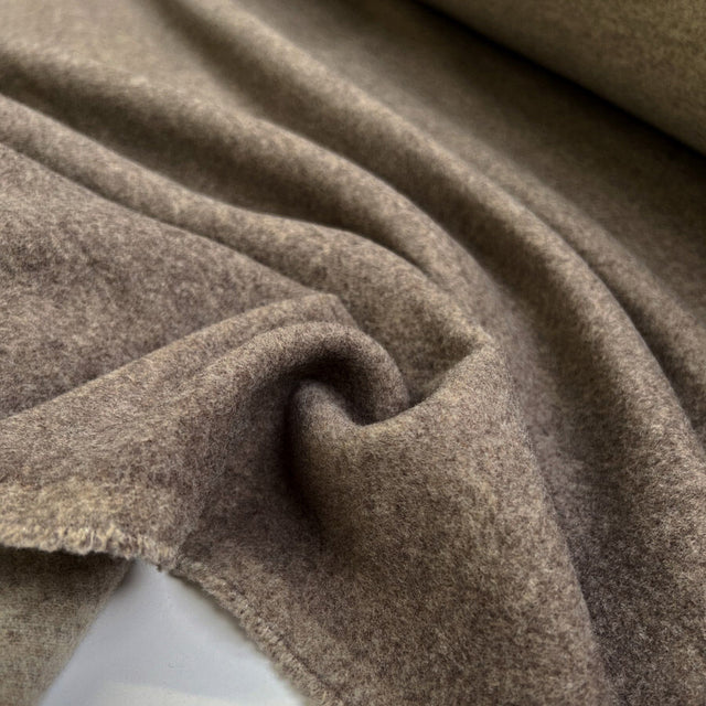 Caldo wool brown beige soft italian coating fabric cu