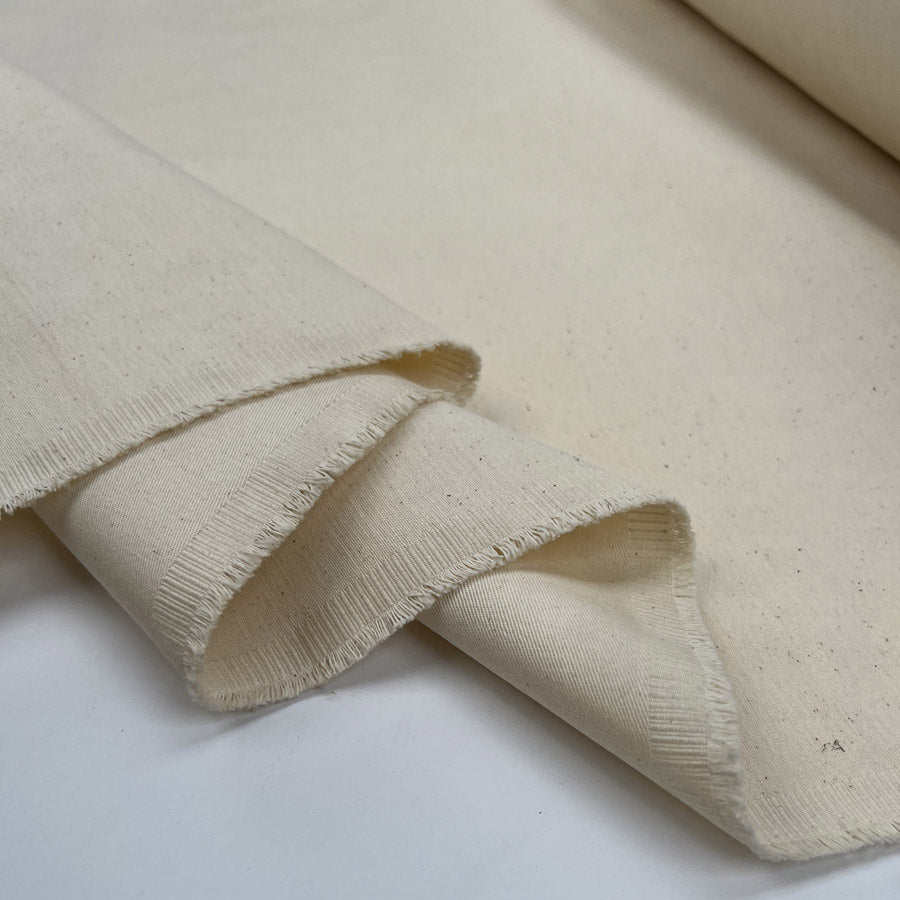 Calico New Wagon Train Unbleached Cotton Canvas Ivory Plain Furnishing Fabric Fold