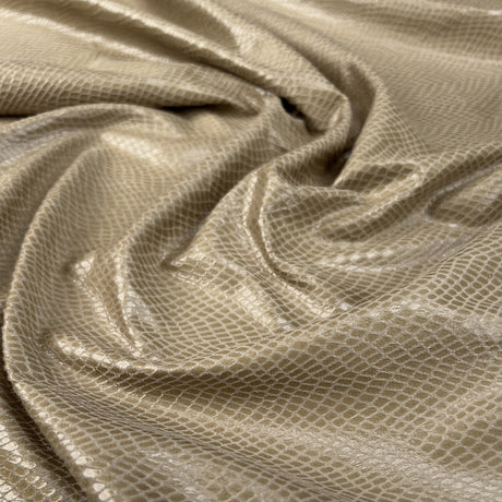 Cameleon Polyester Faux Leather Beige Animal Print Fabric