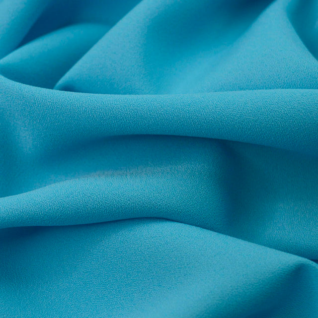 Candy Crepes Turquoise Polyester Dress Fabric Cu
