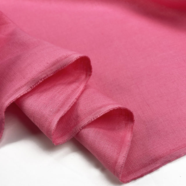 Candy Linen Plain Pink Woven Dress Fabric Fold