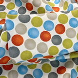 Canvas To Wear Or Not To Wear Burned Orange Multicolour Spotty Printed Heavy Cotton Canvas Craft Fabric Close Up Fabric Photo