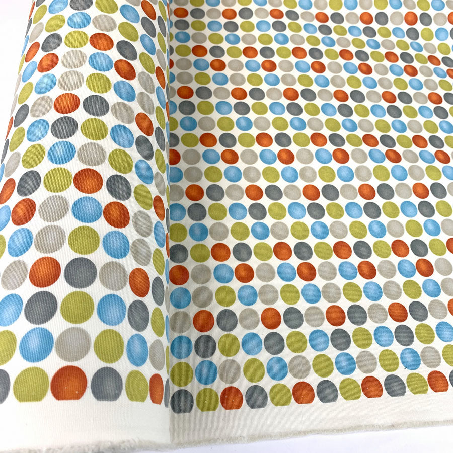 Canvas To Wear Or Not To Wear Burned Orange Multicolour Spotty Printed Heavy Cotton Canvas Craft Fabric Roll Fabric Photo