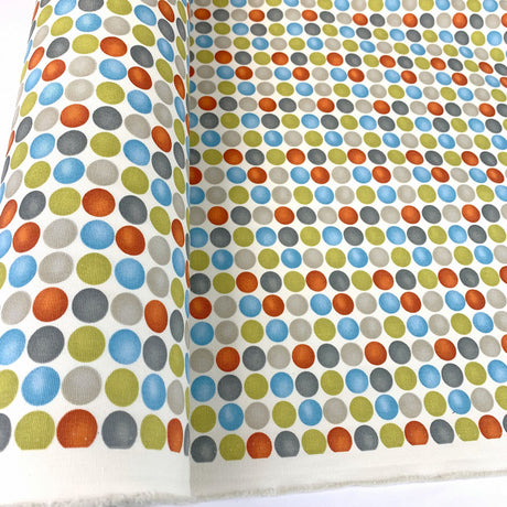 Canvas To Wear Or Not To Wear Burned Orange Multicolour Spotty Printed Heavy Cotton Canvas Craft Fabric Roll Fabric Photo
