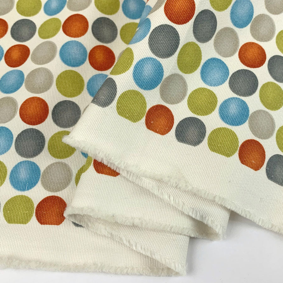 Canvas To Wear Or Not To Wear Burned Orange Multicolour Spotty Printed Heavy Cotton Canvas Craft Fabric Weight Fabric Photo