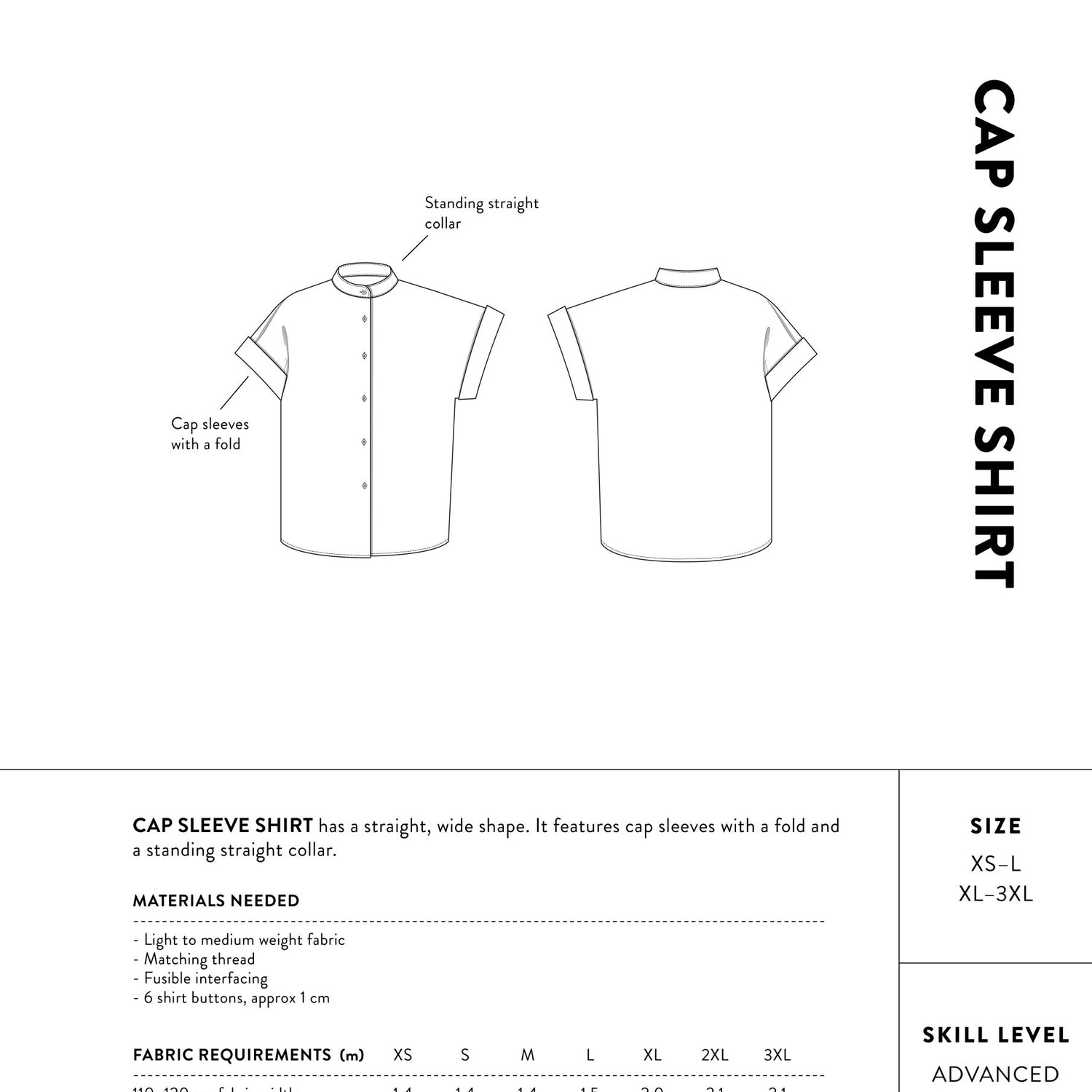 Cap Sleeve Shirt Sewing Pattern The Assembly Line Back