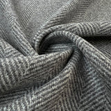 Capolavora Grey Herringbone Wool Suiting Fabric Twist
