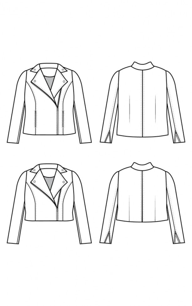 Cashmerette Canton Moto Jacket Sewing Pattern 12 32 Sketch