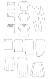 Cashmerette grafton dress top skirt mix match pack sketch
