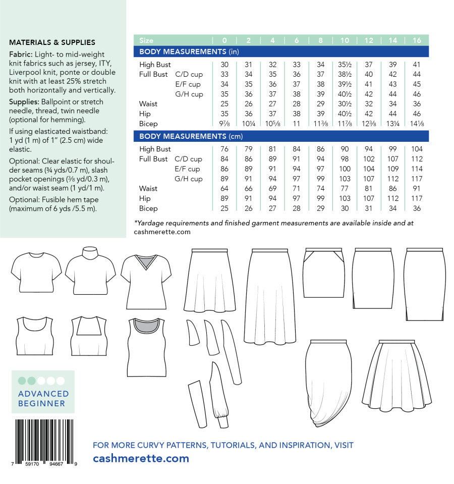 Cashmerette Grafton Pattern Back