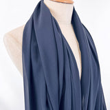 Catherine Silk Chifffon Crepe Fabric Navy Side