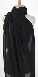 Catherine Silk Fine Georgette Crepe Fabric Black Dress