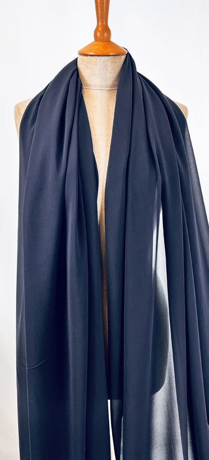 Catherine Silk Fine Georgette Crepe Fabric Navy Dress