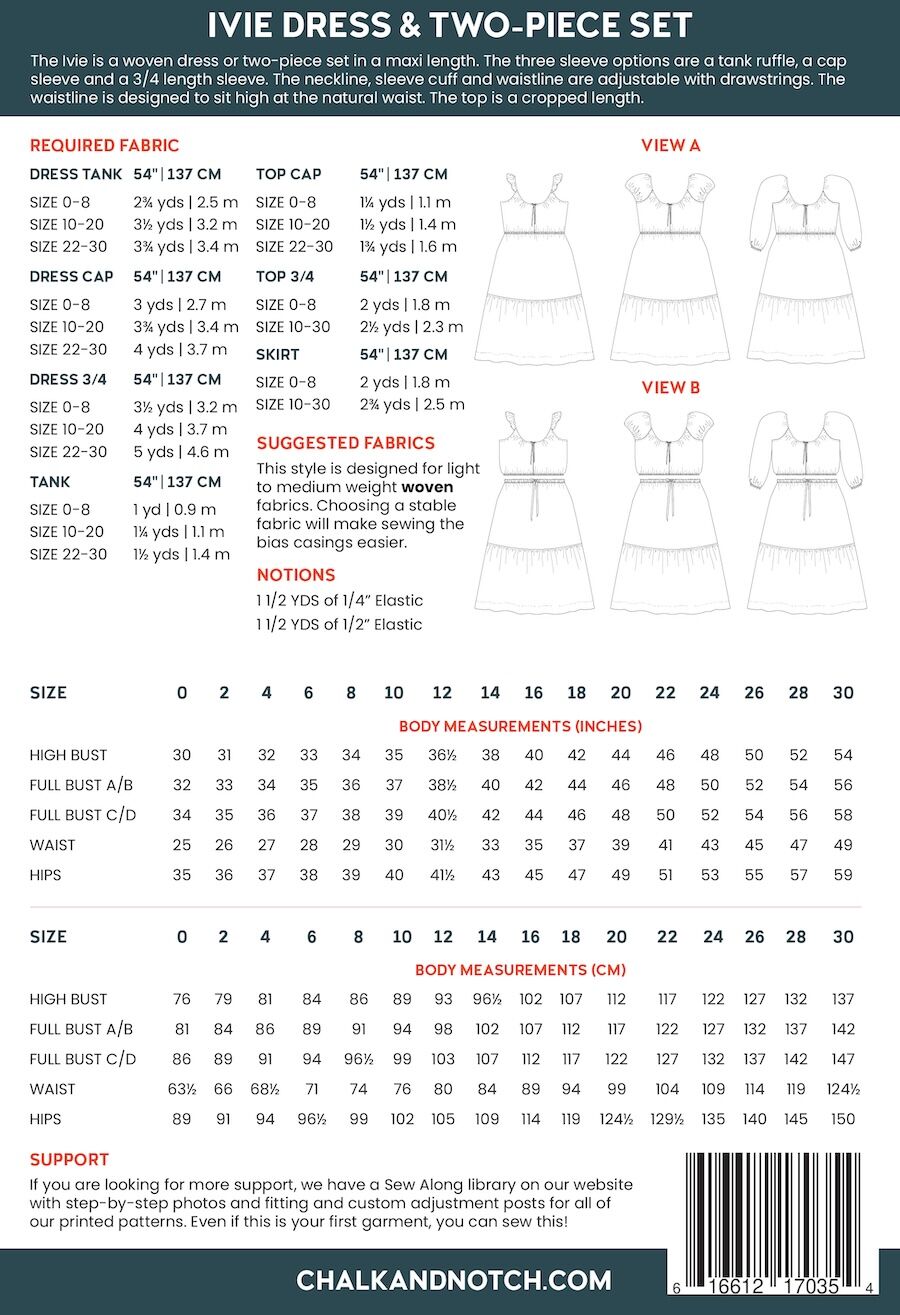 Chalk And Notch Ivie Dress Pattern End
