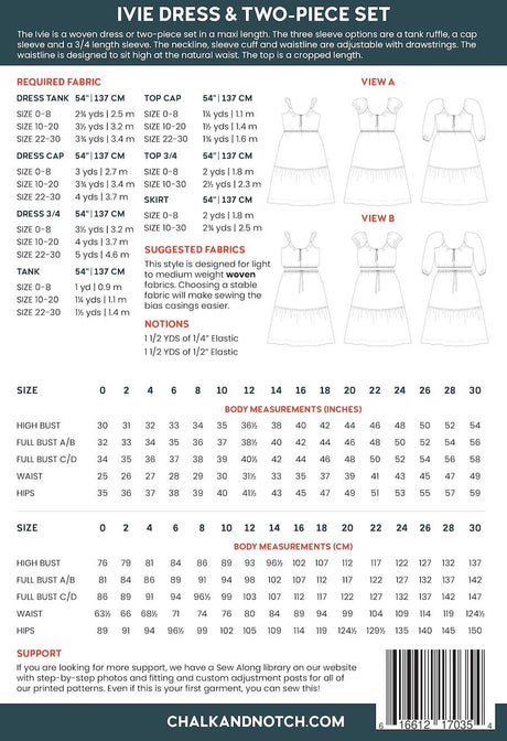 Chalk And Notch Ivie Dress Pattern End