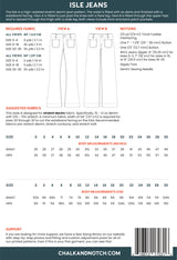 Chalk And Notch Patterns Isle Jeans Sewing Pattern Back Cover
