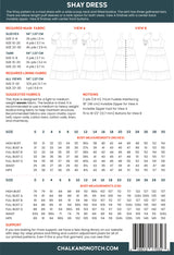 Chalk And Notch Patterns Shay Dress Pattern Back Cover