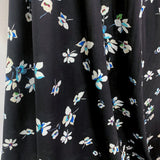 Challis Black Floral Viscose Challis Dress Blouse Fabric Drape Manequin Fabric Photo