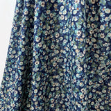 Challis Floral Colourscene Blue Floral Viscose Hight Twist Challis Printed Fabric Long Close Up Drape Fabric Photo Custom 2