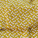 Challis Mustard Leaf Viscose Challis Lightweight Dress Fabric Close Up Fabric Photo