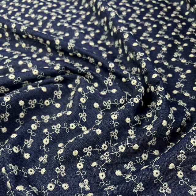 Chambray Anglaise Dark Blue Floral Embroidered Woven Dress Fabric Cu 1402Dcfc Ea61 4A6E B127 6F5A3B3B4480
