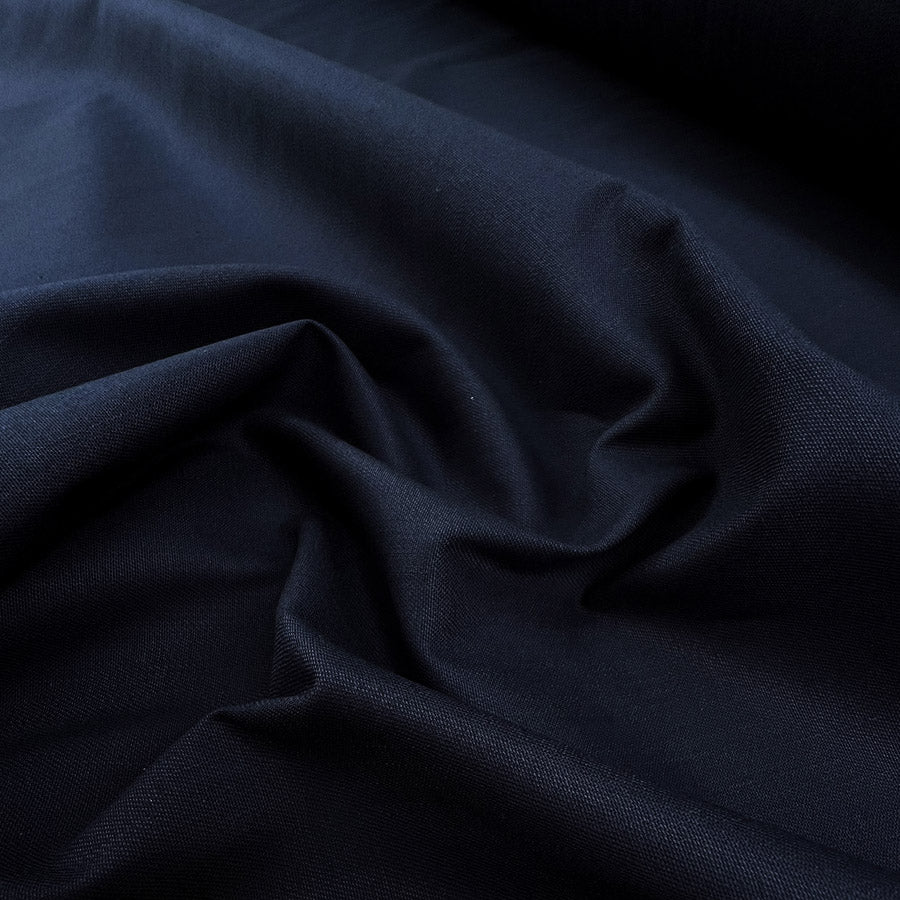 Charles Navy Cotton Elastane Stretch Suiting Trouser Fabric