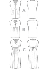 Charlie caftan by closet core patterns sketch