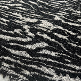 Charme Ex Designer Italian Black Grey Viscose Polyester Chunky Knit Abstract Coating Fabric