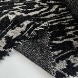 Charme Ex Designer Italian Black Grey Viscose Polyester Chunky Knit Abstract Coating Fabric Fold
