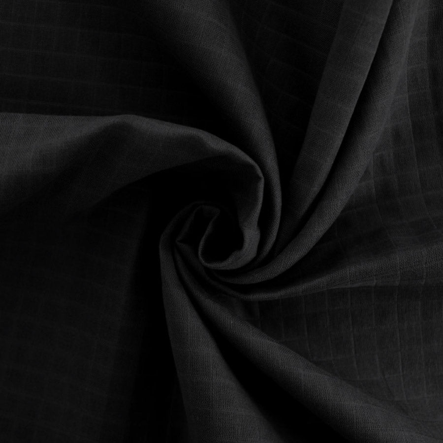 Checked Flat Double Gauze Black Jacquard Woven Cotton Dress Fabric Cu 2