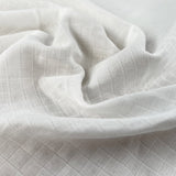 Checked Flat Double Gauze White Jacquard Woven Cotton Dress Fabric