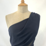 Chiffon Midnight Navy Polyester Dress Fabric Neck 2