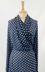 Chiffon Spots Grey Plain Grey White Spotty Dots Polyester Georgette Dress Fabric Manquin Fabric Photo Custom