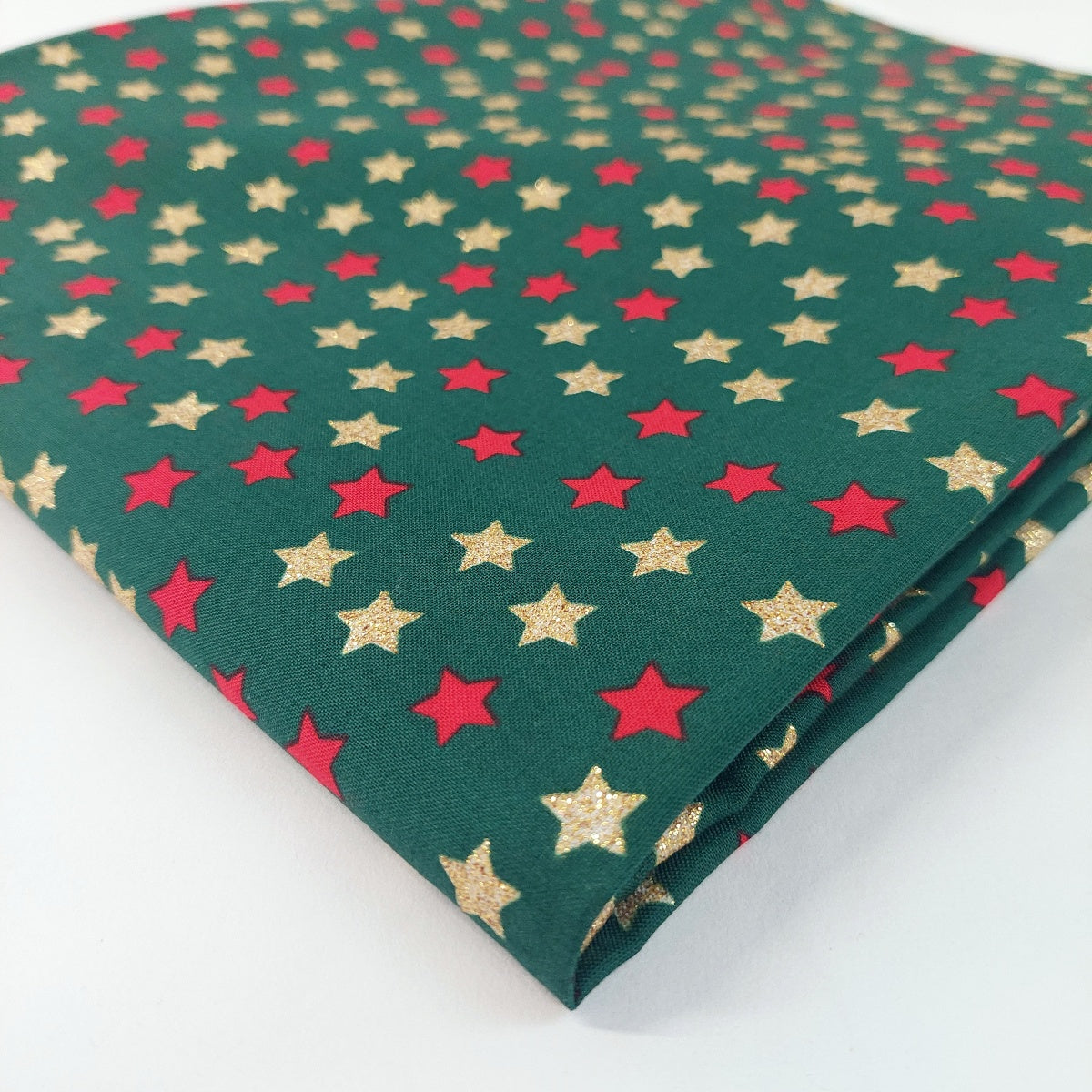 Christmas Glitter Stars Green Metallic Stars Fold