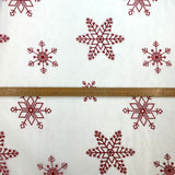 Christmas Organza Flock Snowflakes Ivory Organza Christmas Fabric Fabric Photo Custom