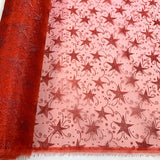 Christmas Organza Glitter Stars Red Christmas Polyester Organza Christmas Fabric Fabric Photo Custom