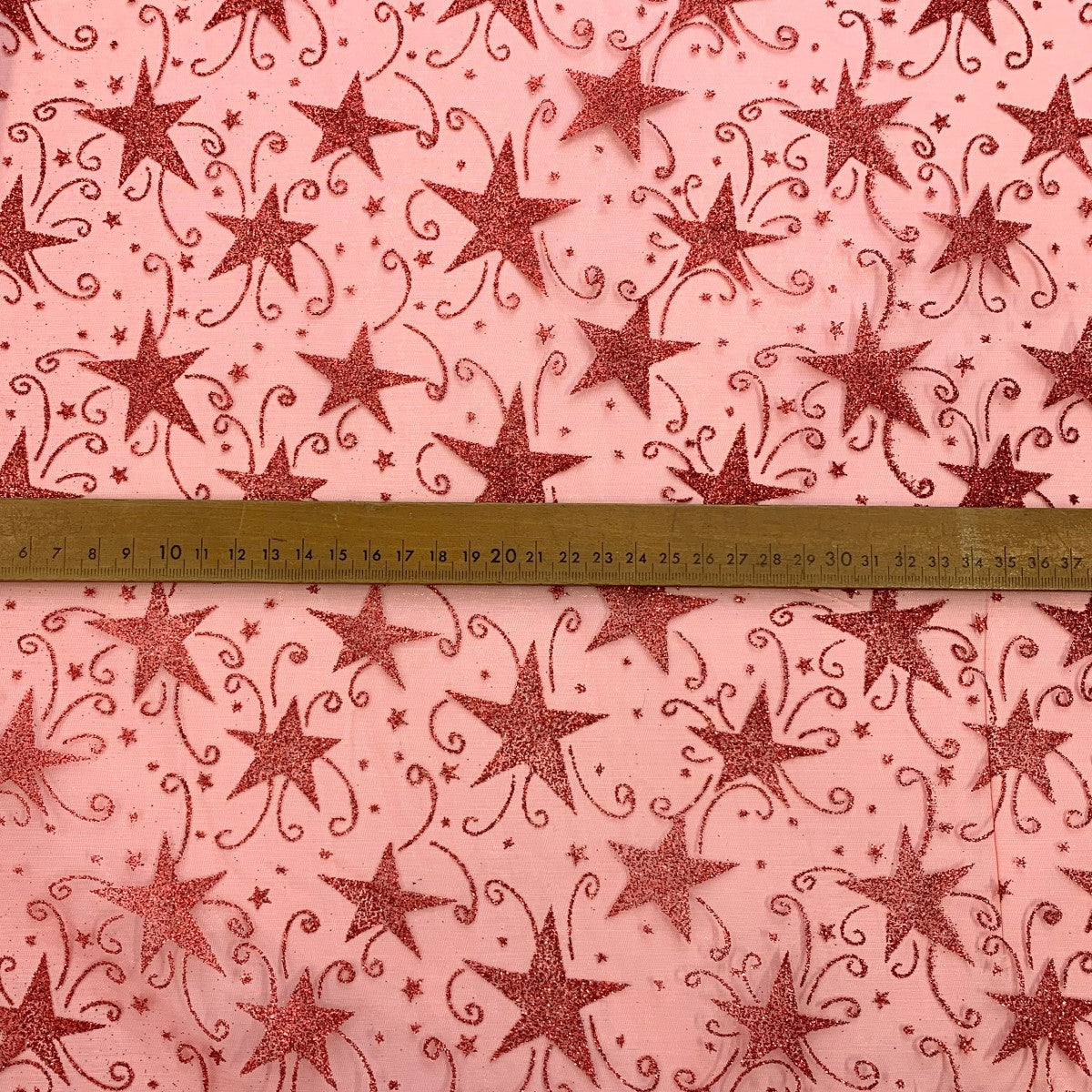 Christmas Organza Glitter Stars Red Christmas Polyester Organza Christmas Fabric Scale Fabric Photo Custom