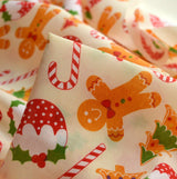 Christmas Poly Cotton Gingerbread Man Gingerbread Man Cookies Cream Polycotton Fabric Cu